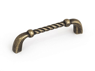 Ручка мебельная, скоба RS-056, 96 мм, античная бронза, Китай