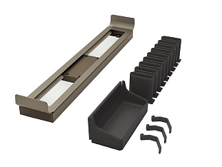 Держатель для галстуков и ремней с полочкой на боковину лев/прав выдвижной 320 мм, Конеро, D 345 мм, цвет ШАМПАНЬ Art. 2383829853, Kessebohmer