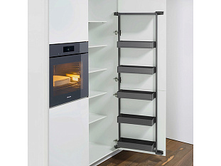 Тандем Сайд 600 мм (рама + 5 полок), Арена ПЬЮР, высота 1700 мм, антрацит, цвет дна антрацит, антислип, Art. 36119846, Kessebohmer