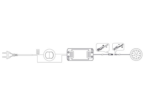 Комплект из 1-го LED светильника Palis-19 кругл. серебро/тепл.свет/блок/выкл/сет.шнур
