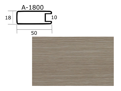 Рамочный профиль А-1800  паз 10мм 50х18х2800, лимба светлая, Absolut