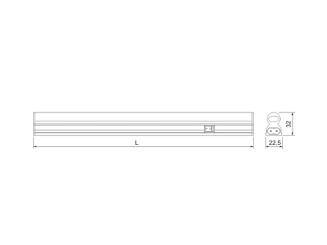 Светильник LED линейный Line 1E 220В, 12Вт, 870х23х33мм, с сет каб. 1м, 870-1060 Лм, свет белый 4000K 