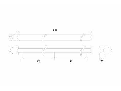 Ручка мебельная, накладная VOLNA RS065W.4/960, 480х2 мм, белый, Boyard