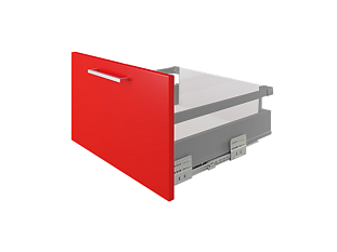 Ящик полного выдвижения СТАРТ 450 мм с доводчиком, серый, с прямоугольным рейлингом, Boyard