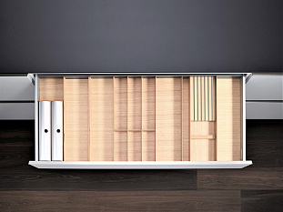 Лоток для ящика ФайнЛайн 1000 - 1200 мм/500 мм + держатель для ножей + для фольги, ясень светлый, ROCKENHAUSEN, Art. 2373850378, Kessebohmer