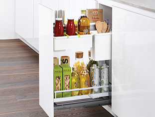 Юбокс №3 Диспенса Джуниор Слим 300 мм, высота 640-728 мм, Арена КЛАССИК, 1 полка + 1 Юбокс, хром, Art. 2606400005, Kessebohmer