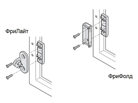 Адаптер для креплений ФриФолд/ФриЛайт к створкам с алюминиевой рамкой 20 мм (комп. 2 шт.),  Art. 2718510006, Kessebohmer
