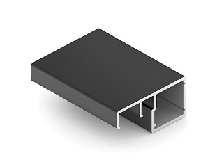 Профиль для фасадов узкий EDGE MAX с ручкой 709 43х21,6х5400 , черный матовый DE0709.VP540.BKSPC.CJ
