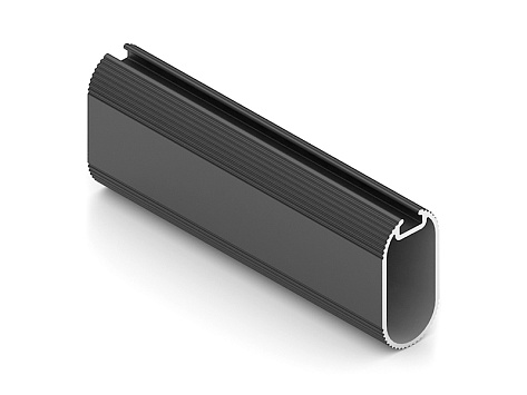 Штанга овальная рифленая 30х15х2825 с пазом под демпфер, алюминий, чёрный матовый  AA0733.VP565.BKSPC.CJ/2