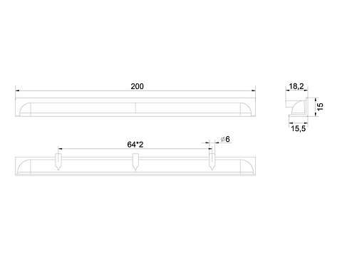 Ручка торцевая, врезная EVA RT020SC.1/000/200, 128 / 200 мм, сатиновый хром, Boyard