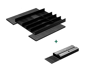 Лоток для ящика ФайнЛайн, 500 - 600 мм/500 мм + держатель для фольги, ясень черный, ROCKENHAUSEN, Art. 2373790368, Kessebohmer