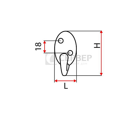 Крючок мебельный K2301CP, однорожковый, хром