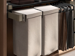 Конеро Комплект Мешок для белья на раме WхD 910-970x450, мешок узкий 2 шт; вешалки 5 шт, шампань Art. 5497979853, Kessebohmer