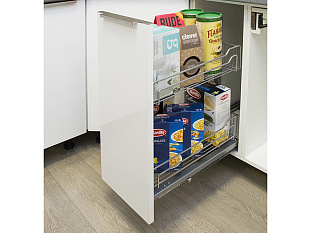 Диспенса Джуниор Слим 300 мм, высота 640-728 мм, Арена КЛАССИК, 2 полки, титан, Art. 2606370102, Kessebohmer