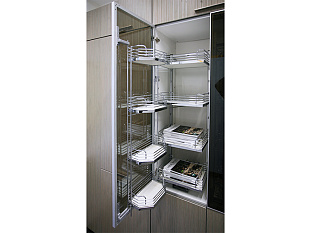 Тандем II 600 мм, высота 1100 мм, Арена КЛАССИК, 4 полки, хром, цвет дна серый, Art. 2376510005, Kessebohmer