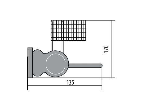 Dorwell Universale вешалка для галстуков выкатная, полкой для мелочей, 170x440x135мм, лев/прав крепление Art. 7398