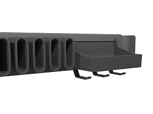 Держатель для галстуков и ремней с полочкой на боковину лев/прав выдвижной 320 мм, Конеро, D 345 мм, цвет ЧЕРНЫЙ Art. 2383827021, Kessebohmer