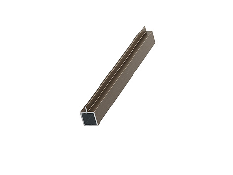 Профиль квадратный алюминиевый для полок из стекла, 4200 мм, шампань браш, Алюмформ