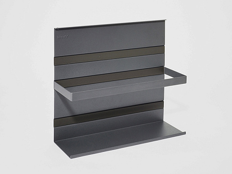 Полка + рейлинг Линеро Мозаик, 350x110x300 мм, антрацит, Art. 89199844, Kessebohmer