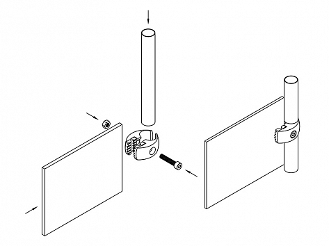 Крепёж для стекла и панелей, R-7 (JK 51), хром