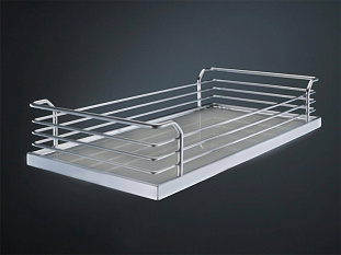 Полка 400 мм, Комфорт II, Арена КЛАССИК, 295x470x88 мм, титан, цвет дна серый, антислип, Art. 2607820102, Kessebohmer