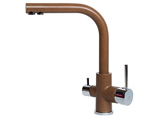 Смеситель высокий Paulmark Es213011, с питьевой водой, хром/терракот 307, искусственный камень