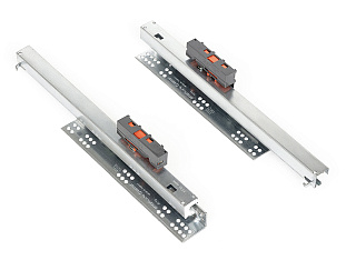 Скрытые направляющие SMART SLIDE PUSH OPEN полного выдвижения без доводчика, 400 мм, Samet