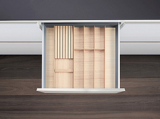 Лоток для ящика ФайнЛайн 500 - 600 мм/500 мм + держатель для ножей, ясень светлый, ROCKENHAUSEN, Art. 2373780378, Kessebohmer