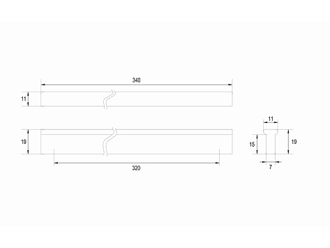 Ручка мебельная, накладная ПОРТ RS066SC.4/320, 320 мм, сатиновый хром, Boyard