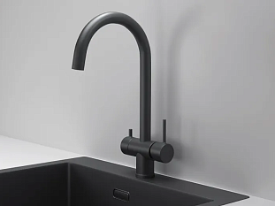 Смеситель Granula 7104, ЧЕРНЫЙ МАТОВЫЙ , Kitchen Space,латунь