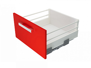 Ящик полного выдвижения СТАРТ 300 мм с доводчиком, серый, с двумя рейлингами, Boyard