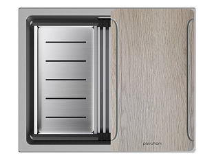Мойка Paulmark гранит LUMI-MULTI SINK 55 UNI, серый металлик, 550х450мм