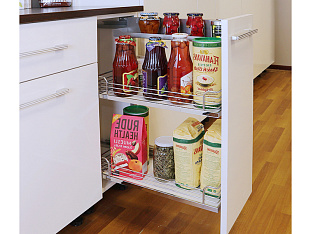 Комфорт II  400 мм, левый, высота 654 мм, Арена КЛАССИК, 2 полки, хром, Art. 2377150005, Kessebohmer