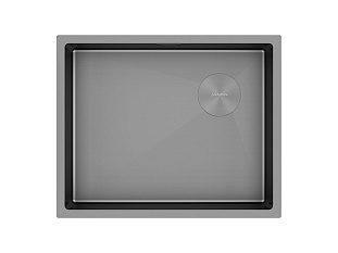 Мойка Paulmark NEXT-SKEW 54 UNI, PM885444-MG, 540х440мм, матовый серый, 1,2мм (монтаж - универсальный), в комплекте