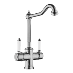 Смеситель Omoikiri Tottori-SI, с питьевой водой, античное серебро