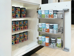 Тандем Сайд 500 мм (рама + 2 полки), Арена КЛАССИК, высота 600 мм, титан, цвет дна серый, антислип, Art. 36880102, Kessebohmer