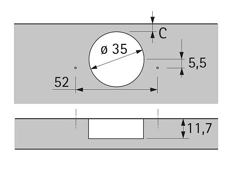 Петля быстрого монтажа Sensys 8657I TH 52 накладная 165*, с демпфером Art. 9099540, Hettich