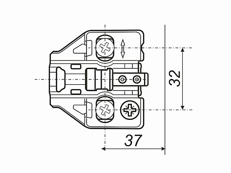 Монтажная планка EVO BASE S+ с еврошурупами, с экс. рег. H=0 никель H8030, BOYARD
