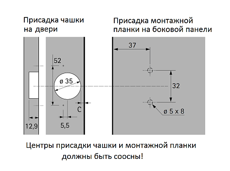 Петля быстрого монтажа Sensys 8645I TH 52 накладная 110*, с демпфером Art. 9071205, Hettich