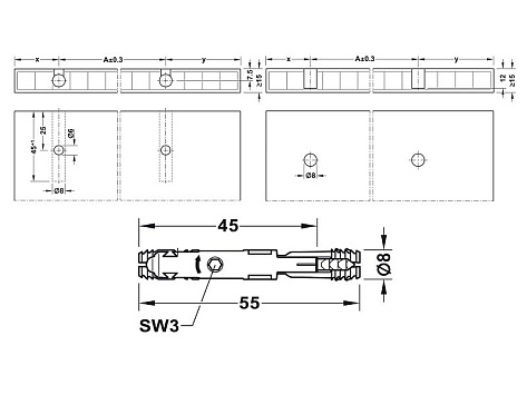 Стяжка однокомпонентная SC 8/60, Art. 262.11.117, HAFELE