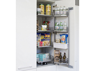 Тандем внутренний шкаф 500 мм (рама + 4 полки), Арена КЛАССИК, высота 1100 мм, титан, цвет дна серый, Art. 35710102, Kessebohmer