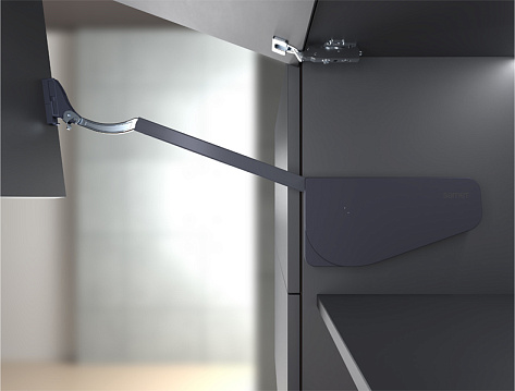 Механизм Multi Mech, рычаг 345 для фасада высотой  860-1040 мм, A1, антрацит крышки, в компл. с петлями Art. 12408461000107, Samet