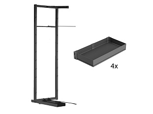 Тандем внутренний шкаф 500 мм (рама + 4 полки), Арена ПЬЮР, высота 1100 мм, 4 полки, антрацит, цвет дна антрацит, Art. 35229846, Kessebohmer