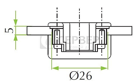 Петля QS Mini Slide On для стекла вкладная 105* Art. 51.QS51.23.15, FGV