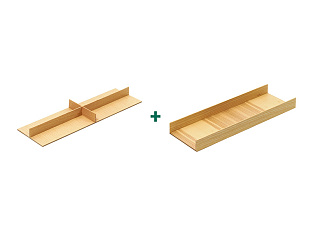 Лоток для ящика ФайнЛайн Линик, 300 мм, глубина 500 мм + делитель для приборов, дуб натуральный, ROCKENHAUSEN, Art. 2373750369, Kessebohmer
