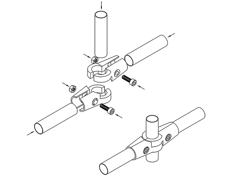 Крепёж угловой регулируемый, R-43 (UNO 22), хром, комплект 2 шт.