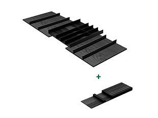 Лоток для ящика ФайнЛайн, 1000 - 1200 мм/500 мм + держатель для ножей, ясень черный, ROCKENHAUSEN, Art. 2373830368, Kessebohmer