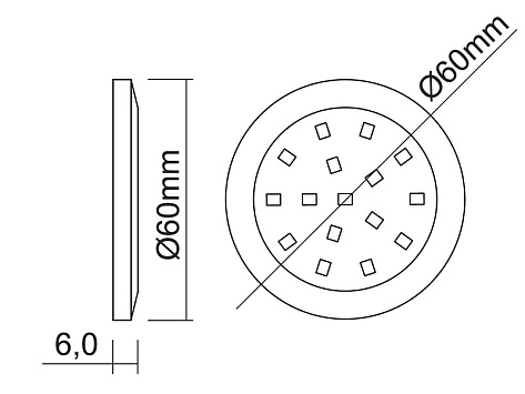 Комплект из 2-х LED светильников Palis-19 кругл. серебро/тепл.свет/блок/выкл/сет.шнур