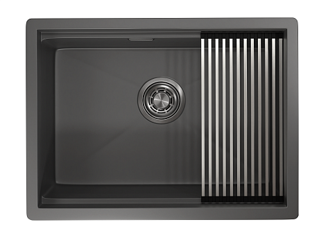 Мойка кухонная Granula 6045U, 600х455мм, графит матовый, нерж сталь