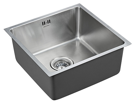 Мойка Paulmark VISTA 44, PM304444-BS, 440х440мм, брашированная нерж.сталь ( монтаж - подстольный ), в комплекте